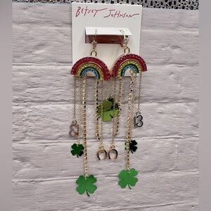 BETSEY JOHNSON Lucky Rainbow Waterfall Earrings NWT